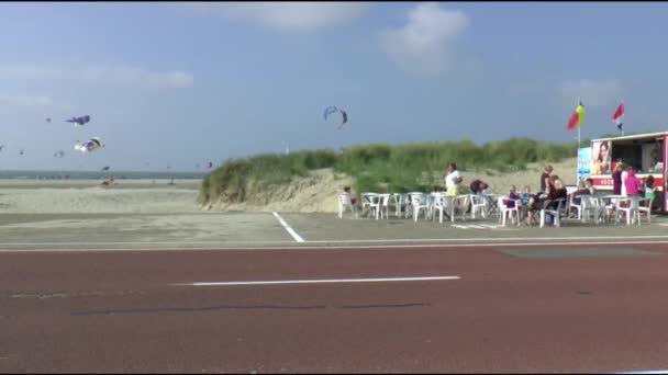 Diversão na praia no Brouwersdam — Vídeo de Stock