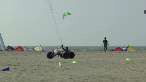 Spaß am Strand am Browersdam — Stockvideo