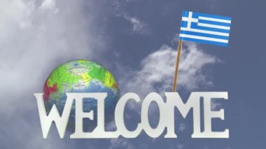 Dönüm Küre ve küçük kağıt bayrak, Yunanistan