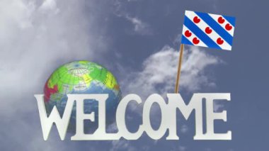 Dönüm Küre ve Friesland bayrağı küçük kağıt