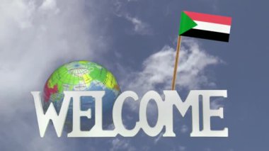 Dönüm Küre ve Sudan bayrağı küçük kağıt