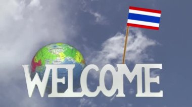 Dönüm Küre ve Tayland bayrağı küçük kağıt