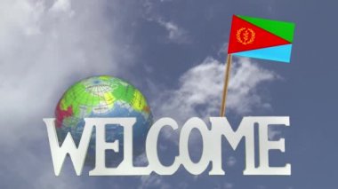 Dönüm Küre ve Eritre küçük kağıt bayrak