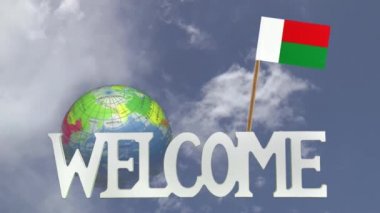 Dönüm Küre ve Madagaskar bayrağı küçük kağıt