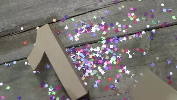 Womans hands are creating a birthday card — Stock Video