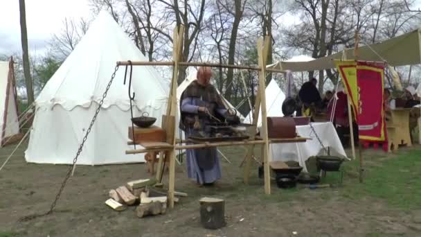 A fair in Middle Ages style — Stock Video