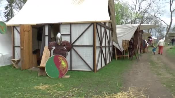 Uma feira no estilo da Idade Média — Vídeo de Stock