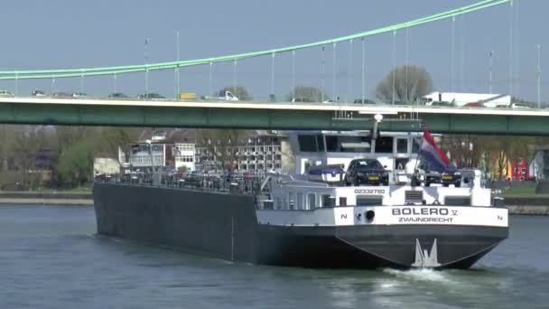 Cologne seen from a boat — Stock Video