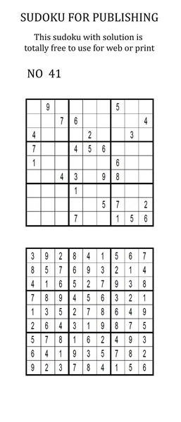 Sudoku with solution. Free to use on your website or in print.