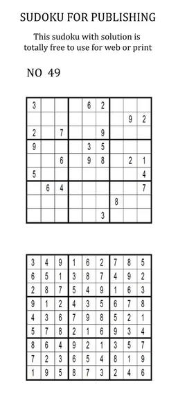 Sudoku con soluzione. Gratuito da utilizzare sul tuo sito web o in stampa . — Foto Stock