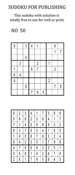 Sudoku mit Lösung. Kostenlose Nutzung auf Ihrer Website oder in gedruckter Form. — Stockfoto