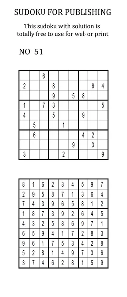 Sudoku avec solution. Libre d'utilisation sur votre site Web ou en version imprimée . — Photo