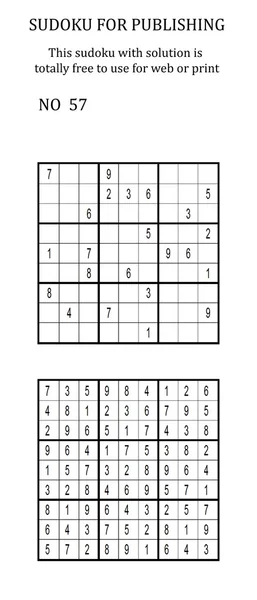 Sudoku met oplossing. Vrij te gebruiken op uw website of in print. — Stockfoto