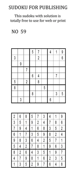 Sudoku with solution. Free to use on your website or in print.