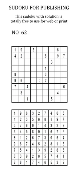 Sudoku with solution. Free to use on your website or in print. — Stock Photo, Image