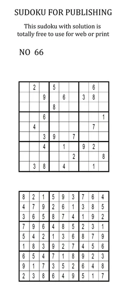 Sudoku with solution. Free to use on your website or in print.