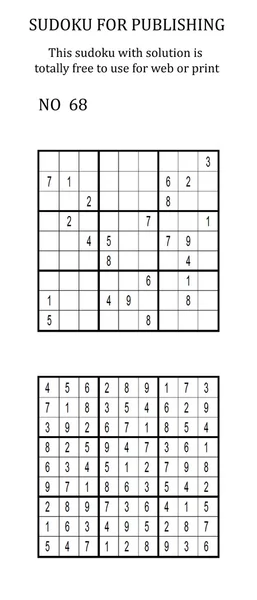 Sudoku com solução. Gratuito para uso em seu site ou em impressão . — Fotografia de Stock