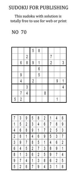 Sudoku mit Lösung. Kostenlose Nutzung auf Ihrer Website oder in gedruckter Form. — Stockfoto