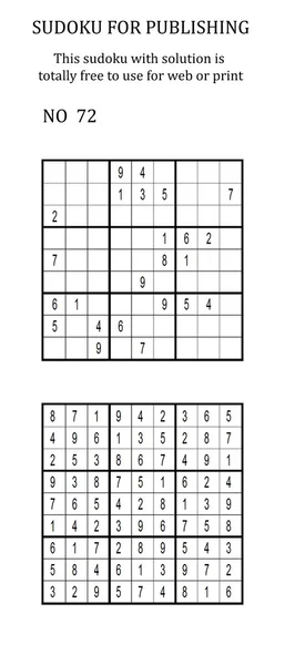 Sudoku med lösning. Gratis att använda på din webbplats eller i tryck. — Stockfoto