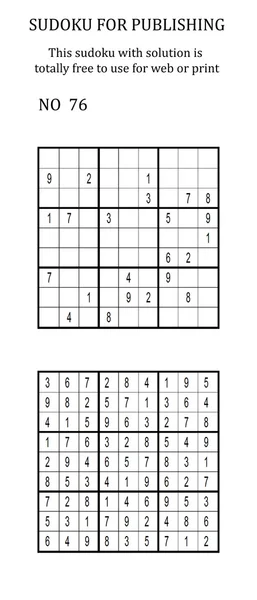 Sudoku met oplossing. Vrij te gebruiken op uw website of in print. — Stockfoto