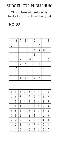 Sudoku with solution. Free to use on your website or in print. — Stock Photo, Image