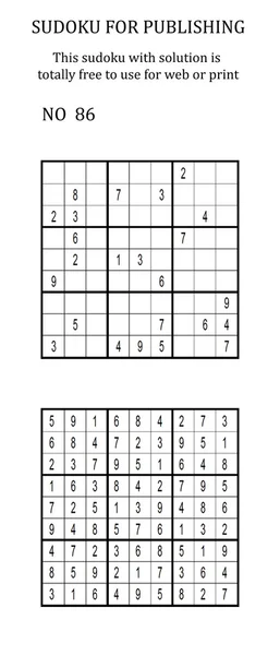 Sudoku avec solution. Libre d'utilisation sur votre site Web ou en version imprimée . — Photo