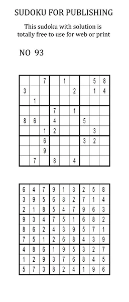 Sudoku con solución. Uso gratuito en su sitio web o en versión impresa . —  Fotos de Stock