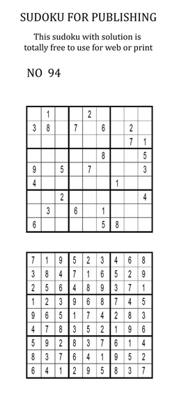 Sudoku com solução. Gratuito para uso em seu site ou em impressão . — Fotografia de Stock