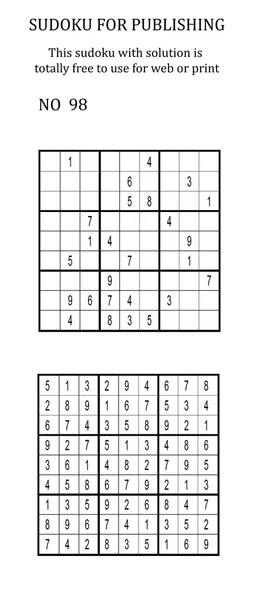 Sudoku med lösning. Gratis att använda på din webbplats eller i tryck. — Stockfoto