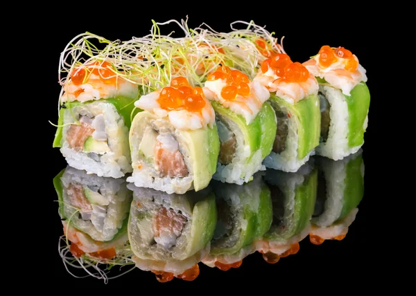 Sushi isolated on black — Stock Photo, Image