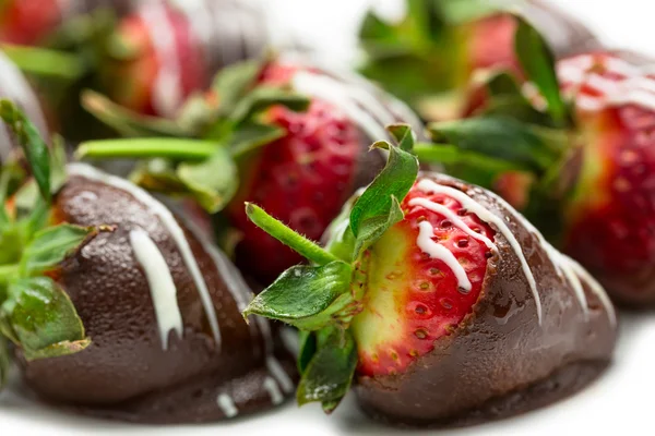 Chocolade gedimde aardbeien — Stockfoto