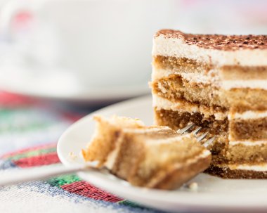 Kahve ile tiramisu pasta