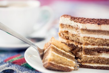 Kahve ile tiramisu pasta