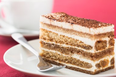 Tiramisu pasta yakın çekim