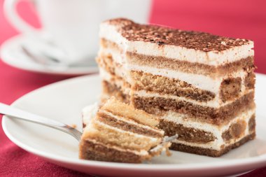 Tiramisu pasta yakın çekim