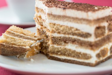 Tiramisu pasta yakın çekim