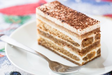 Tiramisu pasta yakın çekim