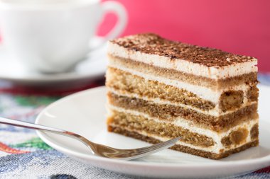 Tiramisu pasta yakın çekim