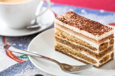 Tiramisu pasta yakın çekim