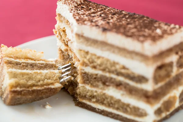 Tiramisu bolo close-up — Fotografia de Stock