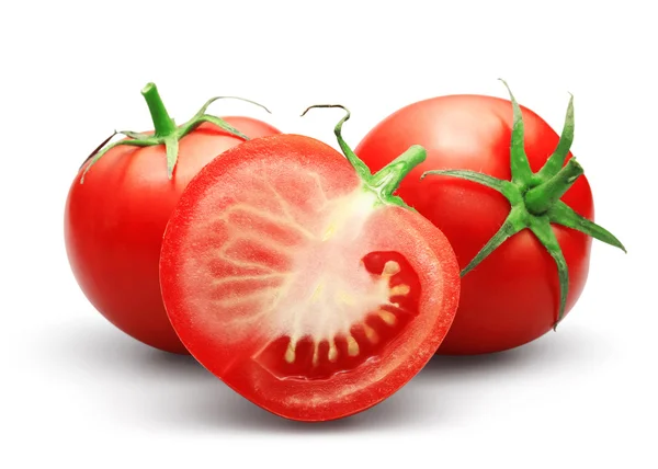 Röda tomater isolerade — Stockfoto