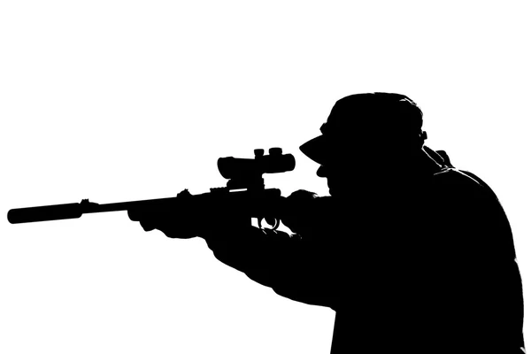 Muž s puškou — Stock fotografie