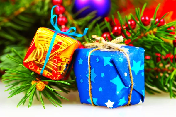 Lilla jul gåva lådor — Stockfoto