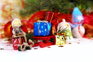 Soyut arkaplanda Noel süslemesi