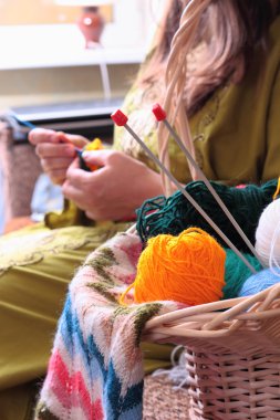 Basket topları iplik ve örme kadın ile