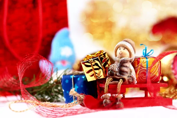 Jul dekoration på abstrakt bakgrund — Stockfoto