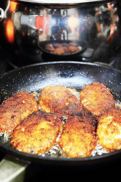 Fish cutlets preparation — Stock Photo, Image