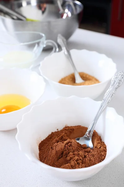 Інгредієнти для приготування шоколадних салямі — стокове фото