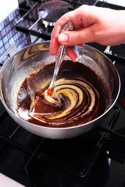 Ingrédients pour la préparation du salami au chocolat — Photo