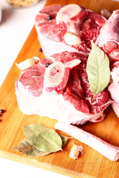 Raw meat with spices — Stock Photo, Image